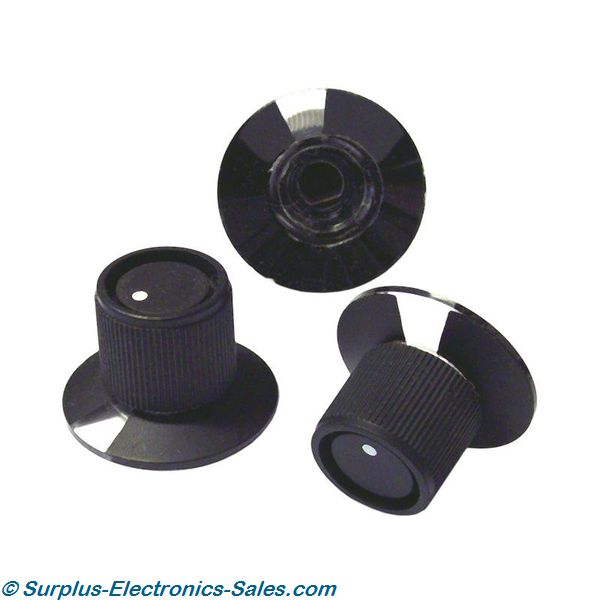 Black Knob With Indicator Dot and Window 1/4" D-Shaft Pots - Click Image to Close